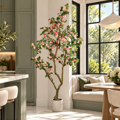 Bougainvillier artificiel de 210 cm en pot pour la décoration intérieure et extérieure