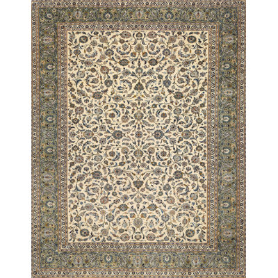 Tapis oriental vert / ivoire