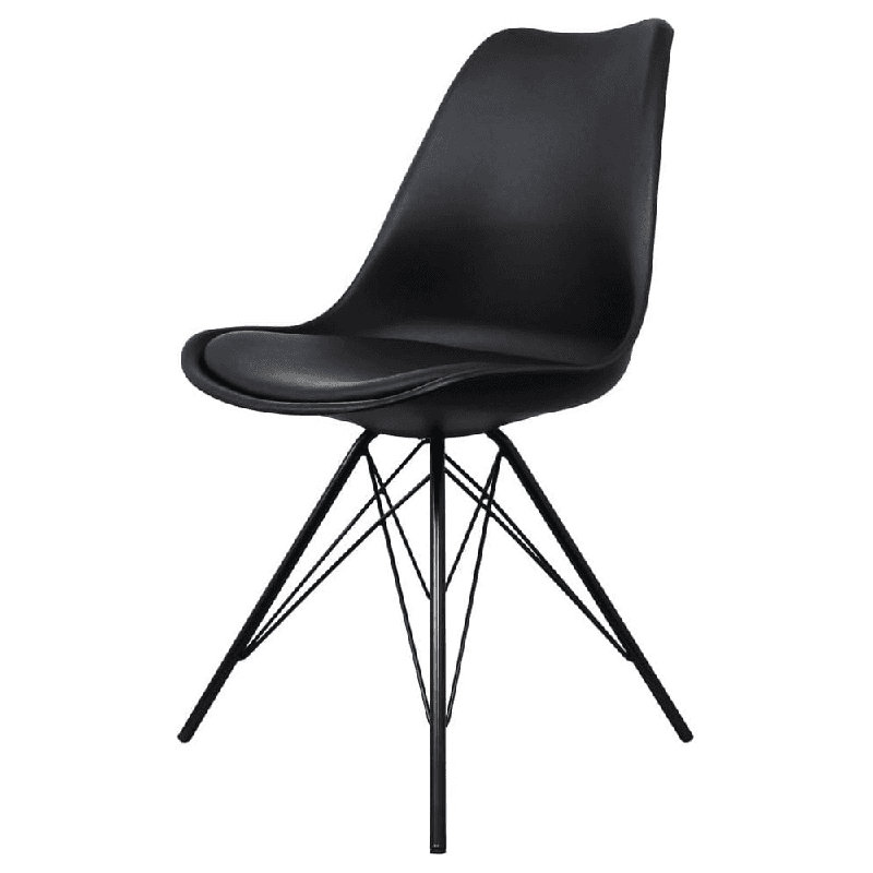 Aneta Plastic Side Chair, Black