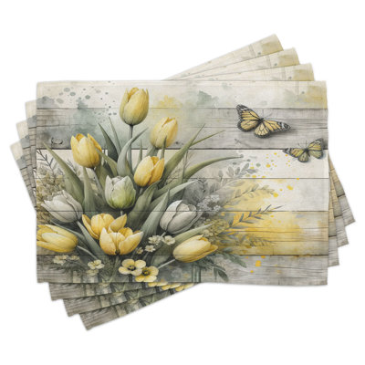 Polyester Floral Rectangle Placemat