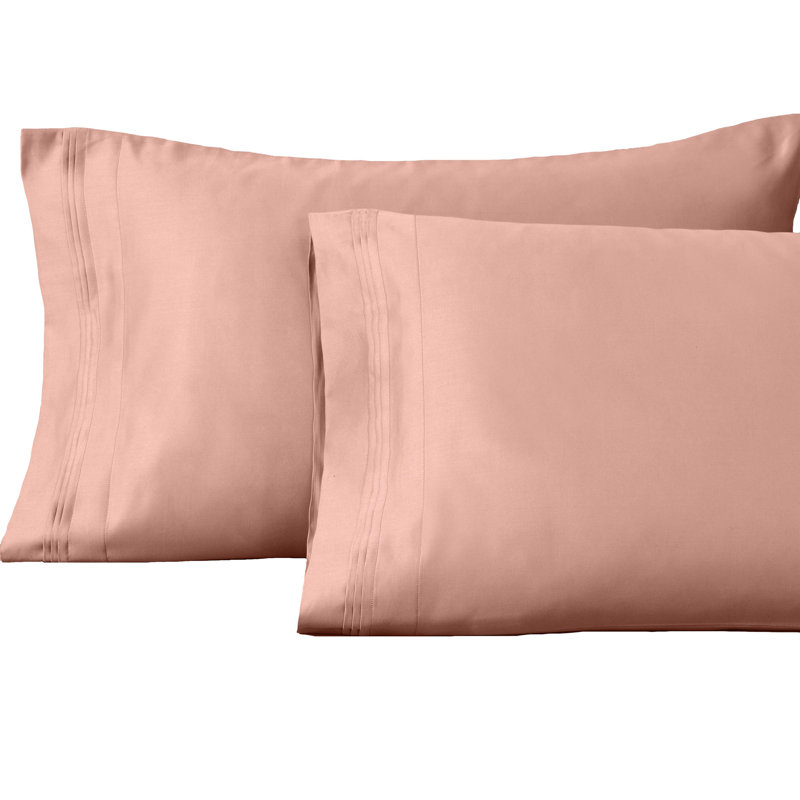 Tipton 1500 Thread Count Certified Egyptian Cotton Ultra-Luxury Pillowcase, Standard, Dusted Rose