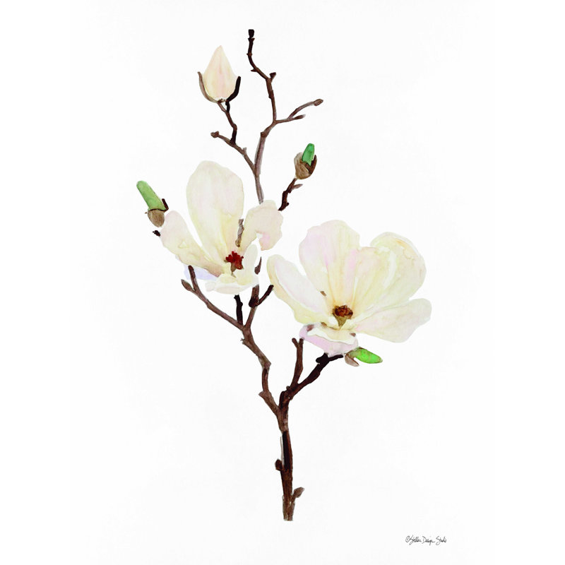 " Magnolia " Mixed Media Print, 48" H x 36" W