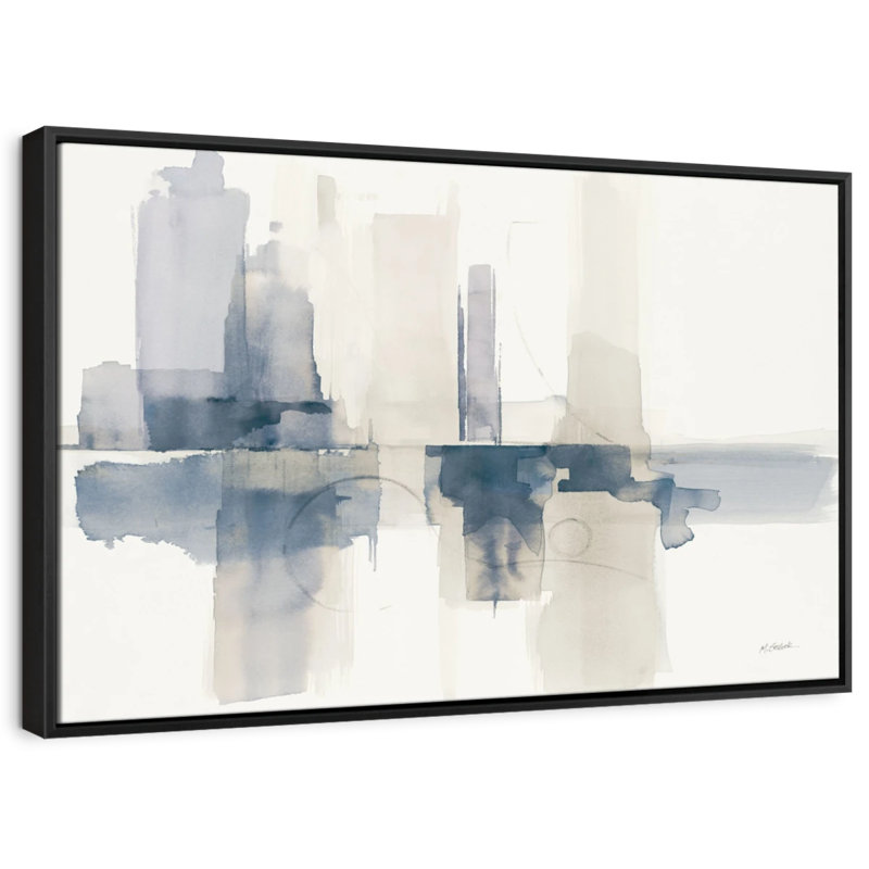 Abstrait "improvisation marine", H 9 po x l 13 po