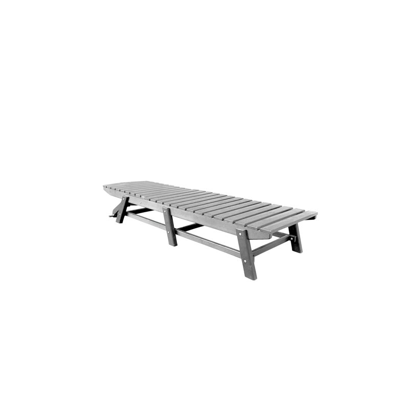 Brasstown Reclining Outdoor Chaise Lounge Pool Chair, Gray