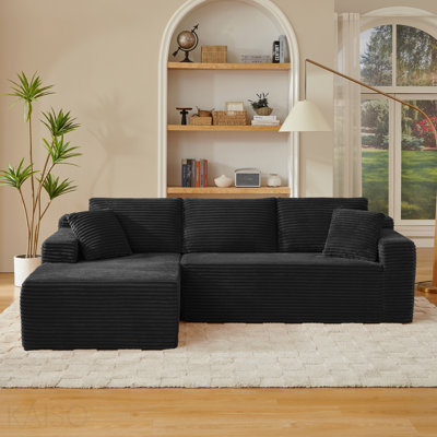 Canapé modulaire en L avec siège profond, sans assemblage requis, canapé modulaire pour salon, chambre à coucher, appartement
