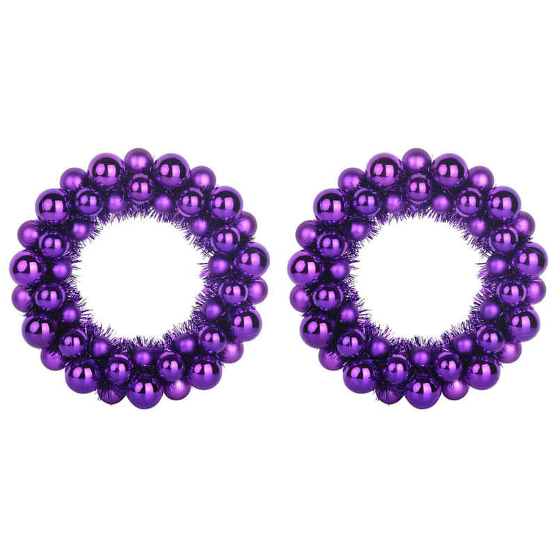 vidaXL Christmas Ball Wreathes 33 x 33 x 7 cm Polystyrene, Lilac