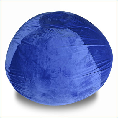 Fauteuil à billes en velours Minky de 4 pi pour enfants Adultes - Housse lavable, rembourrage en mousse viscoélastique déchiquetée | Rouge | Profondeur de l'assise: 45