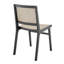Chaise d'appoint en bois naturel et noir avec dossier partiellement ouvert