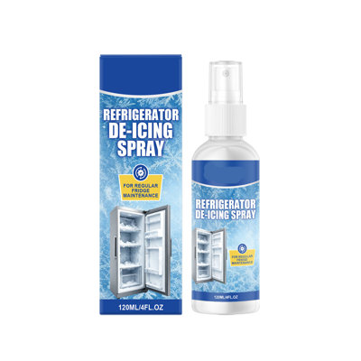 Refrigerator defrosting agent Refrigerator  Icing Spray 120ml Fast Acting Freezer Defrost Spray Non Corrosive Fridge Ice Melter Cleaner For Freezers Coolers  Fridges Home Refrigerator Main