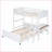 Twin Over Full Pinewood Bunk Bed with Desk, White/Gray Platform Design No Box Spring Needed for Guest Bedroom-314111618-314111619