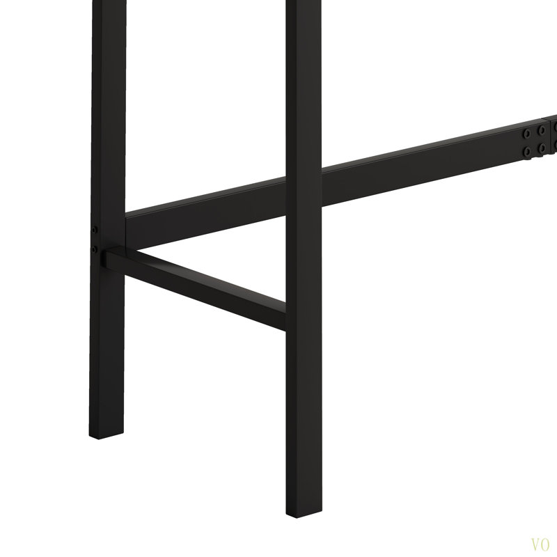 Table de salle à manger de cuisine moderne, table de pub, ensemble de table de salle à manger longue avec 3 tabourets, conception de tabouret suspendu pratique