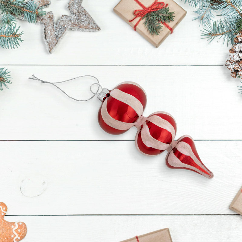 5.5'' Striped Glass Finial Ornament