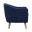 Chaise d'appoint de style Mid-Century moderne en chenille bleue et tissu d'ameublement en chenille bleue-1847344021