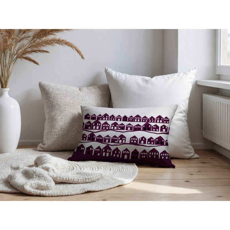 Coussin rectangulaire intérieur / extérieur Amiro, Mauve, Rectangle H 18 po x l 25 po