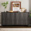 Buffet 61 "avec 4 portes cannelées et rangement-1589748311