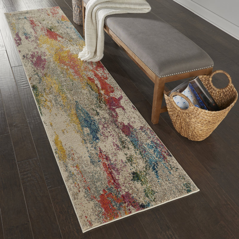 Abstract Indoor Rug, Rectangle 2'2" x 10'