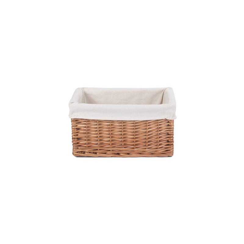 Wicker Lined Storage Basket, 20cm H x 37cm W x 25cm D