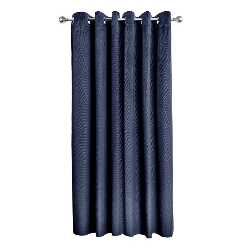 Wibeke Blackout Door Curtain Single Panel, Blue, 116cm Width x 213cm Drop