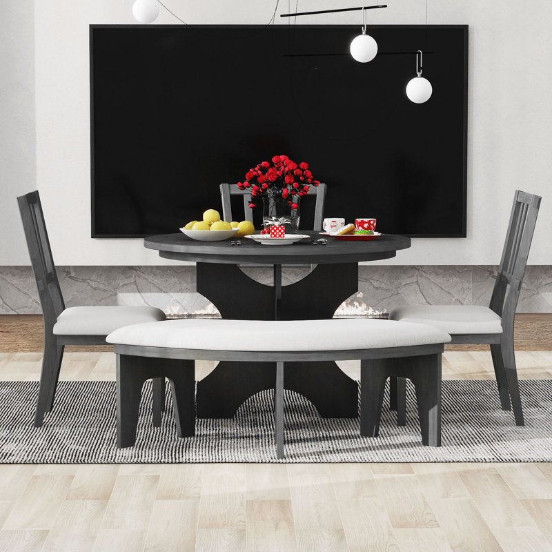 Ensemble de table de salle à manger 5 pièces Modern Zanera, Gris