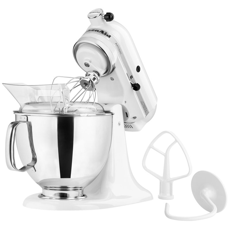 Batteur sur socle à tête inclinable de 5 pte Artisan® de KitchenAid®, Blanc