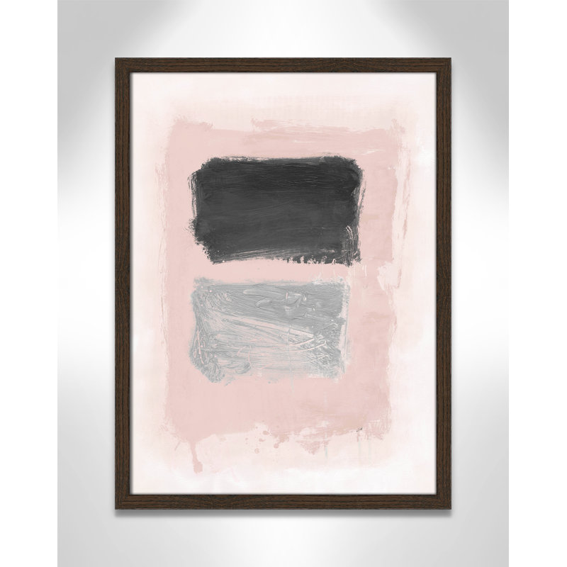 Rose Thomasin, noir et argent chatoyant I par Joss & Main, H 23 po x l 17 po x P 1,25 po, Cadre en noyer mince sans cadre