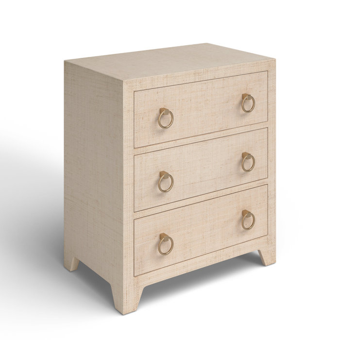 Birch Lane™ Cleo 3 - Drawer Raffia Dresser | Wayfair