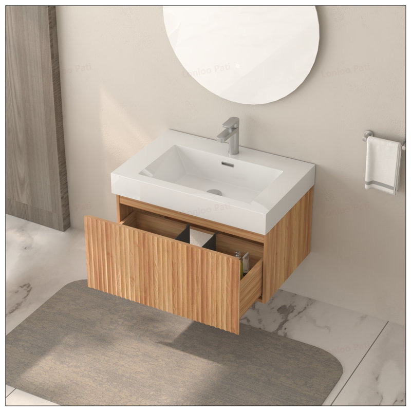 Meuble-lavabo flottant 30 po avec lavabo intégré, 30"