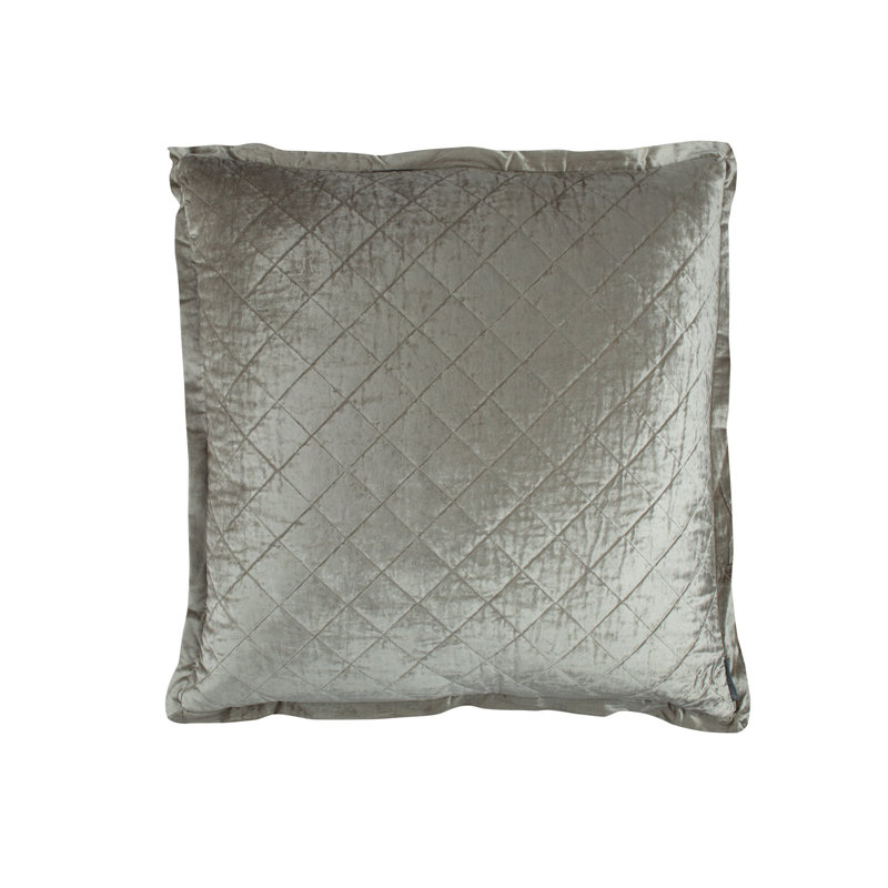 Chloe Velvet Euro Pillow Cover & Insert, Ice Silver
