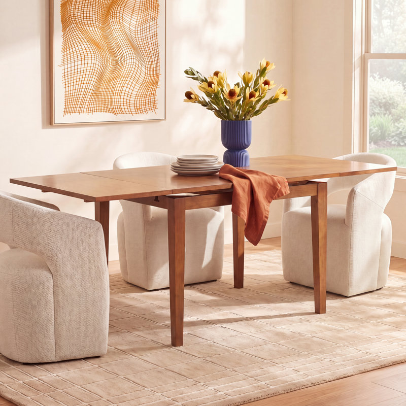 Arizona Extendable Solid Wood Base Dining Table, Brown