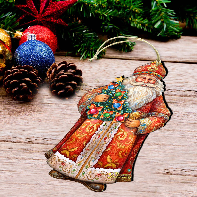 Santa's Tree Of Joy Wooden Ornaments By G. Debrekht