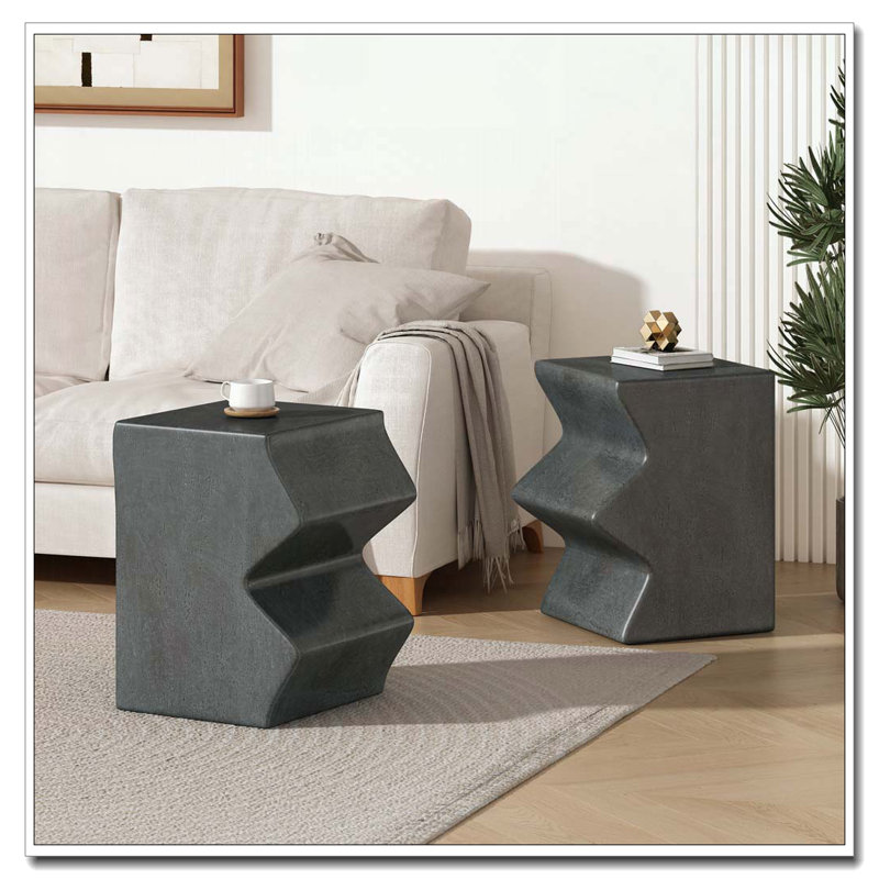 Tables d'appoint rectangulaires d'extérieur / d'intérieur, Gris Pierre