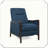 Mid-Century Modern Push Back Fabric Recliner Thick Cushion Wood Legs Stylish Durable Practical-1609296109