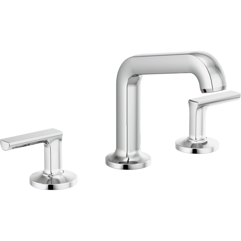 Kintsu® Widespread Lavatory Faucet with Angled Spout, Polished Chrome, Lever Handle, 1.5 GPM