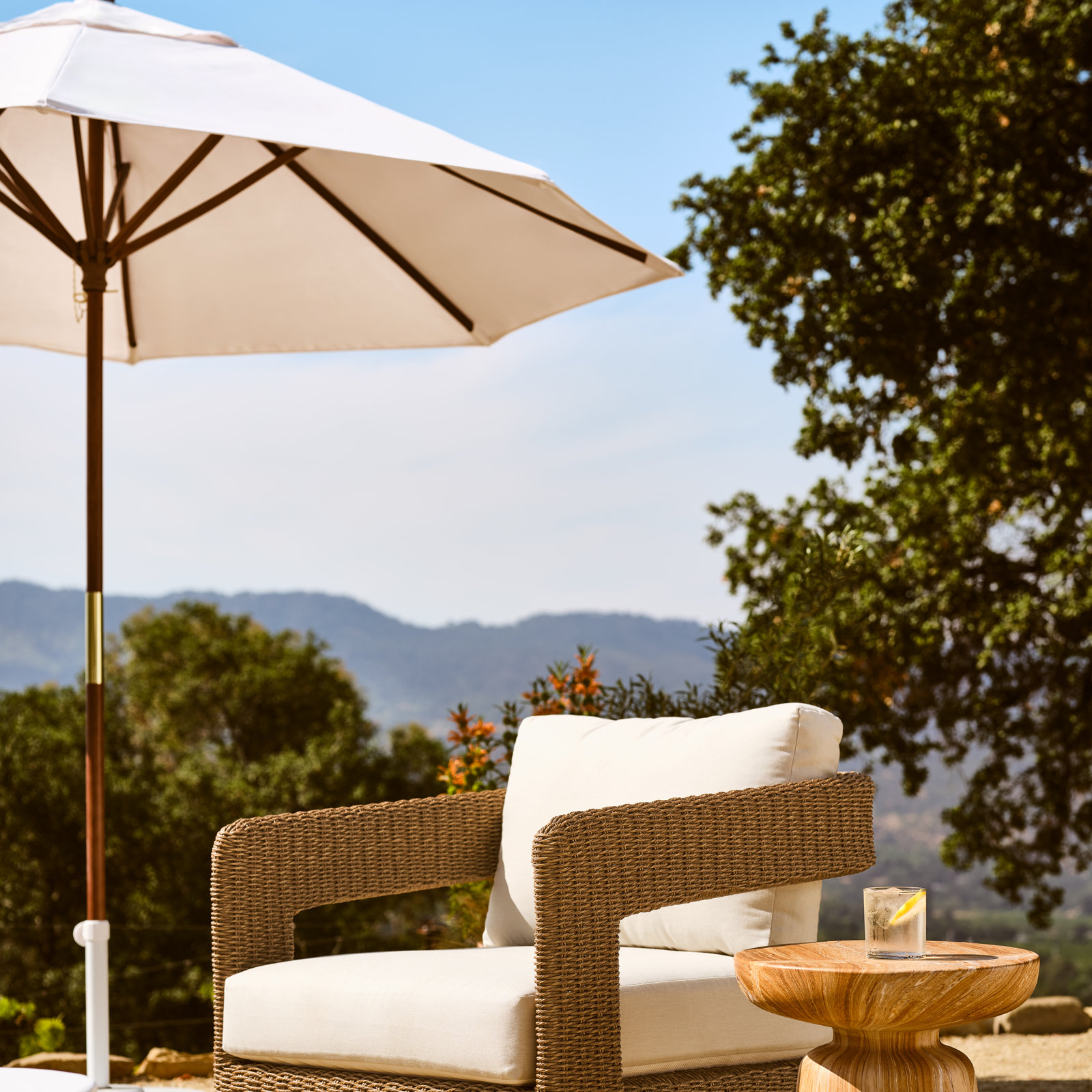 Manford 90'' Outdoor Umbrella, Canvas - Pacifica