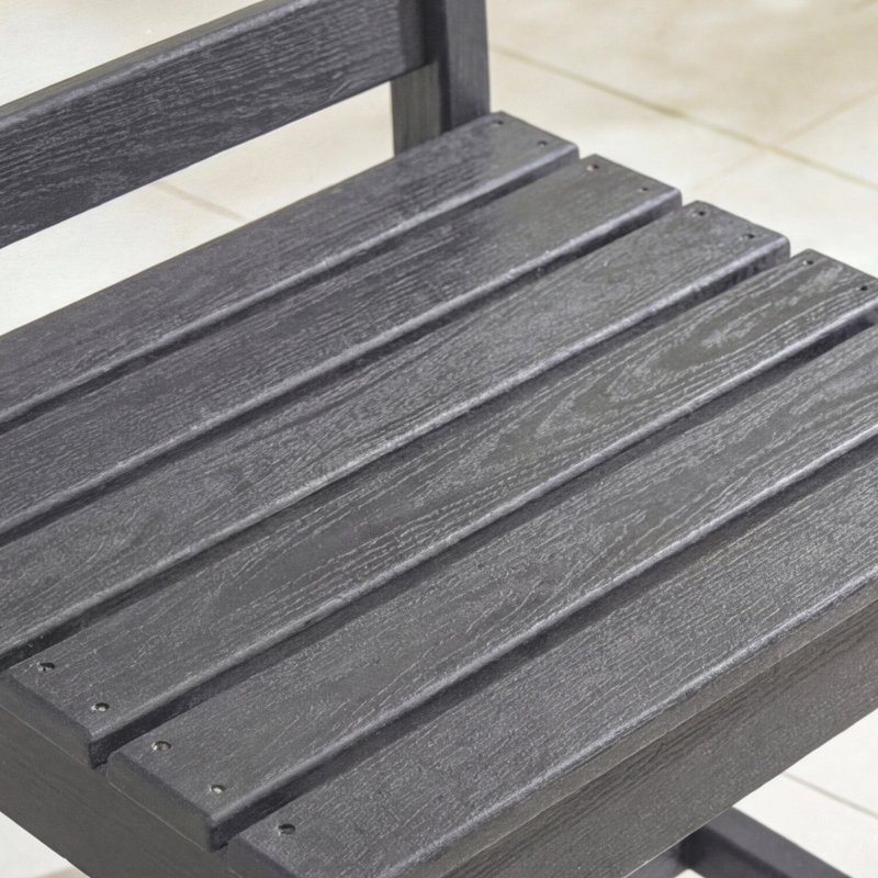 Ensemble de 2 chaises de patio à grain de bois, Bois gris