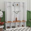 Arbre d'entrée de style campagnard avec 4 crochets cachés, banc polyvalent en noyer avec 8 portes, armoire à chaussures d'entrée avec compartiments ouverts-1721133104