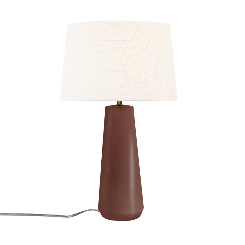 Luminance - Lampe portative en céramique Spire - Tissu blanc - Argile Canyon, Argile Canyon, Blanc