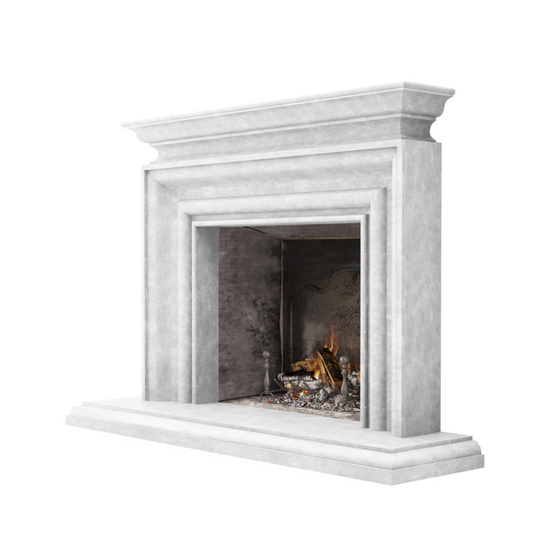Napa Fireplace Surround, Travertine Gray