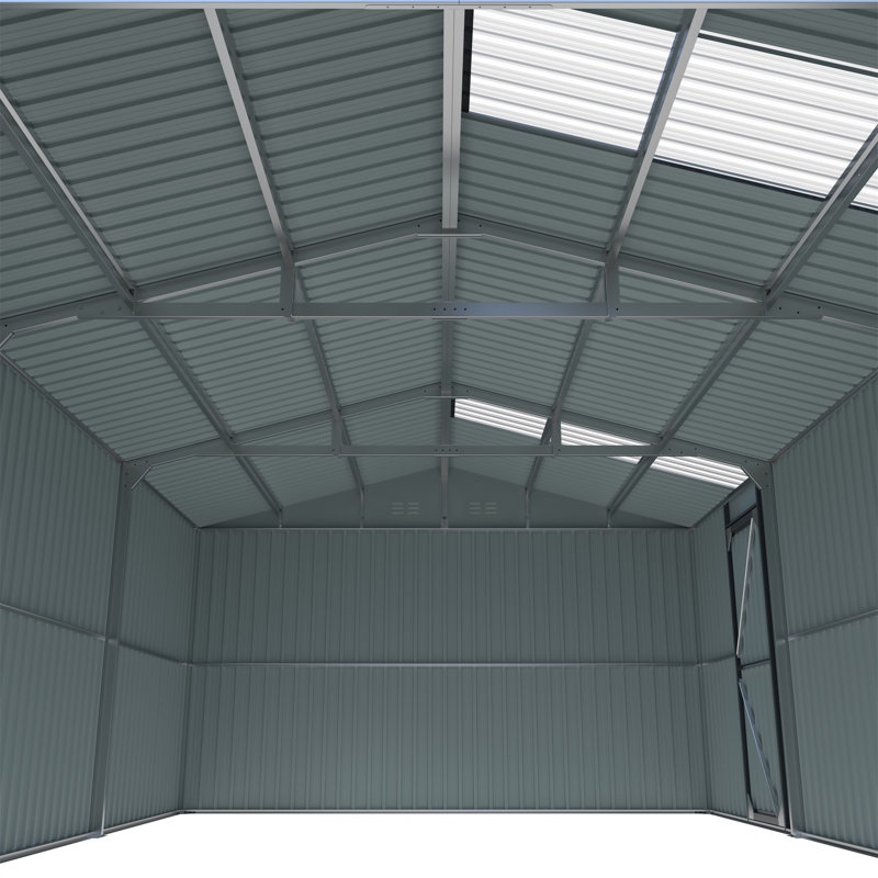 Remise de rangement extérieure 20 x 10 pi, Blanc cassé + gris