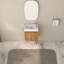 Petit meuble-lavabo mural de 16 po en bois massif d'acacia avec lavabo en résine SMC et meuble-lavabo moderne avec porte à fermeture en douceur