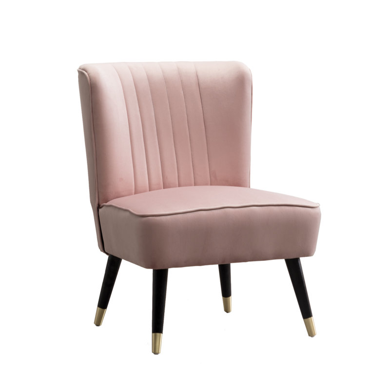 Fauteuil d'appoint en velours, Rose