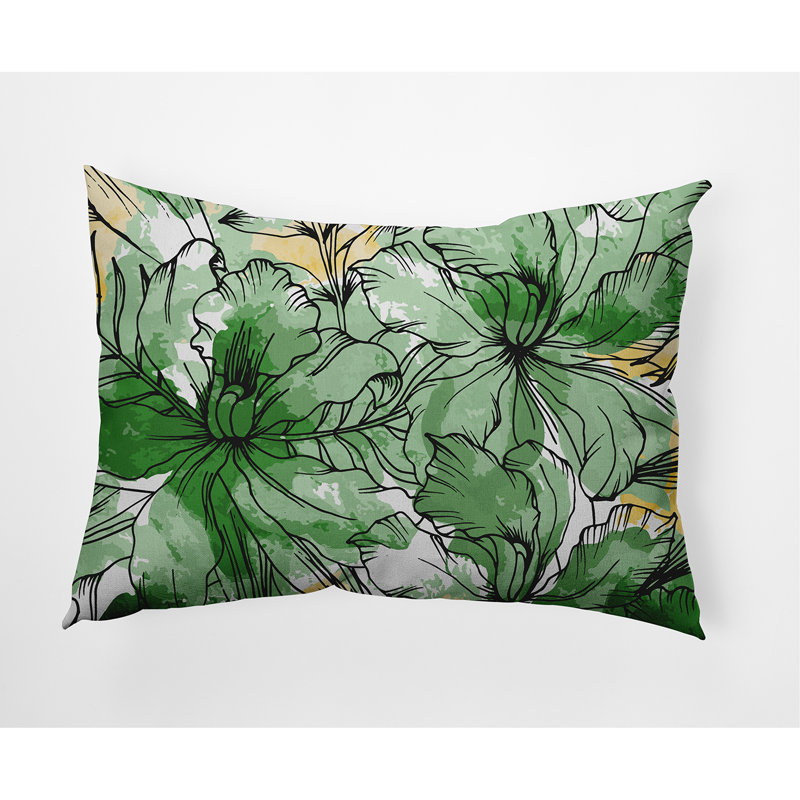 Zentangle Lumbar Pillow, Green