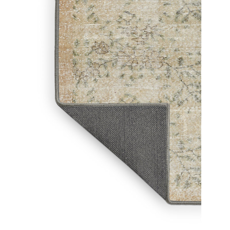 Tapis contemporain beige / olive clair, Rectangle 5 pi x 8 pi