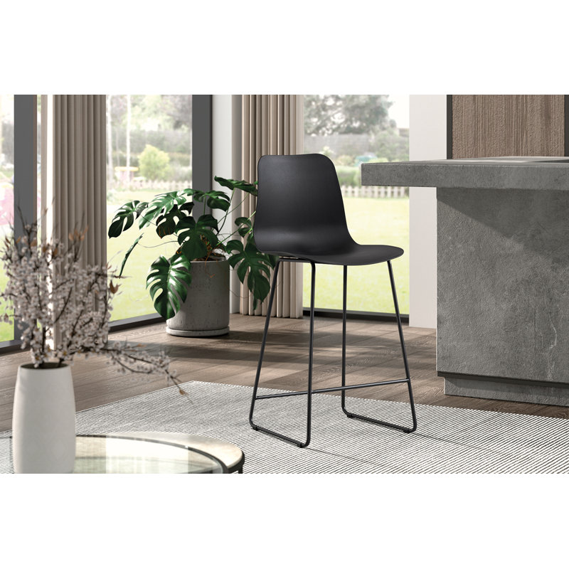 Briyan Counter Stool with Metal Frame, Black