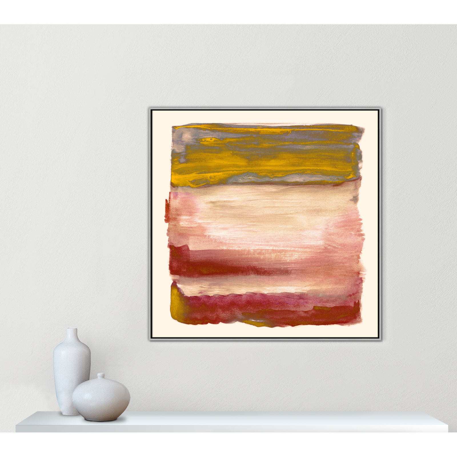 Sky Collection "Yellow Sky I" Print by Nan, Silver, 46.5" H x 46.5" W