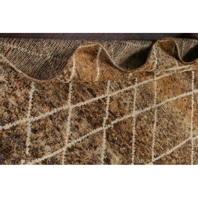 One-of-a-Kind 6'11'' x 11'0'' New Age Rectangle Wool Area Rug in Brown