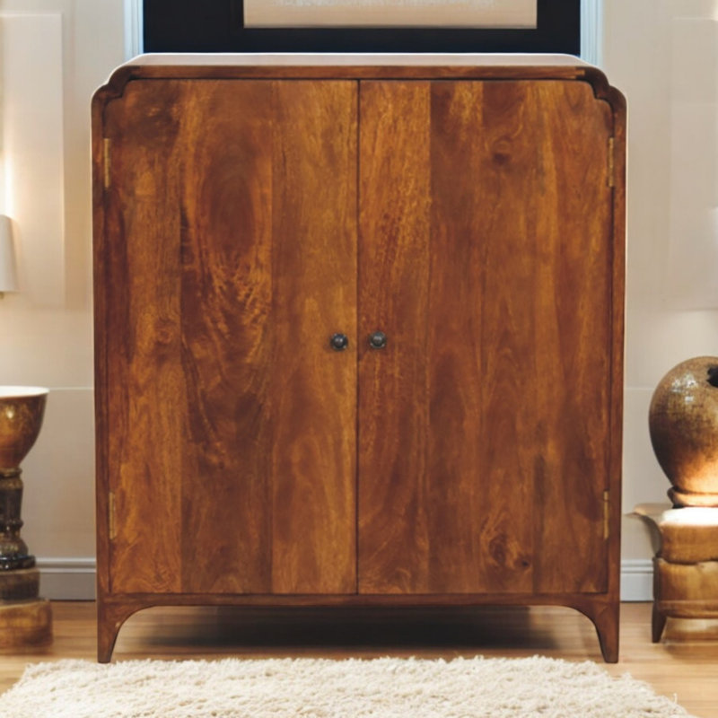 Solid Wood Rectangle Accent Cabinet