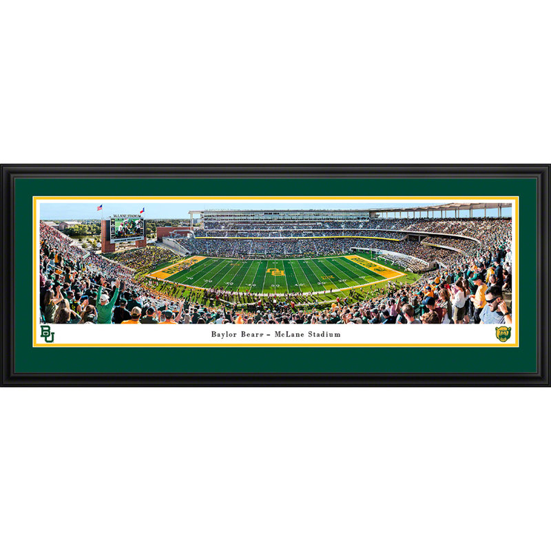 Impression panoramique de Baylor Bears Football, H 18 po x l 44 po x P 0,88 po, Cadre flottant noir