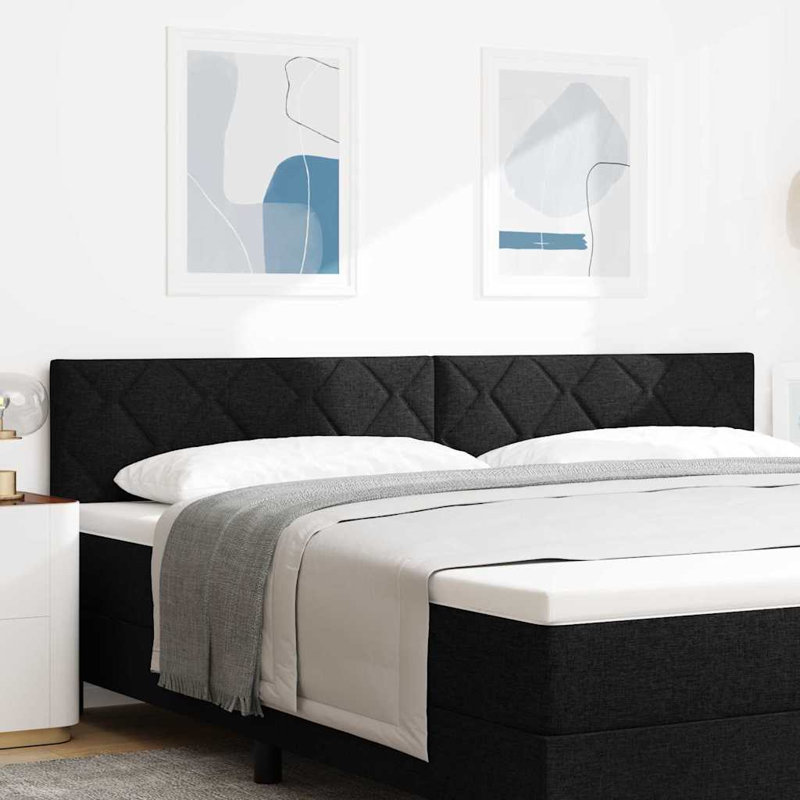  Fabric Headboard Geometric With Headboard Fabric, Black, 140 x 190cm