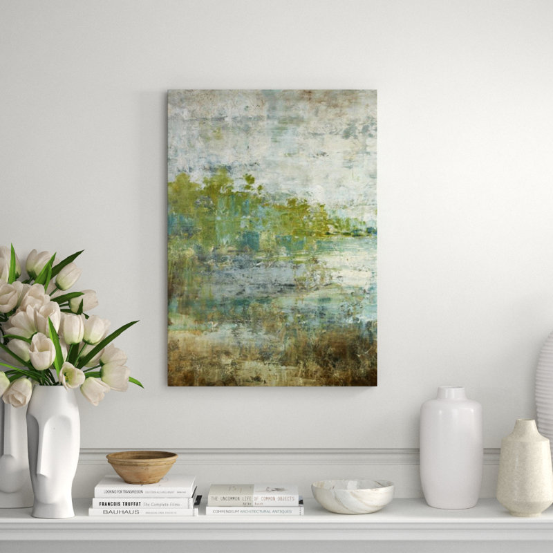 Reflecting Pool II Painting by Timothy O' Toole, 34" H x 24" W x 1.5" D, Knife Gel